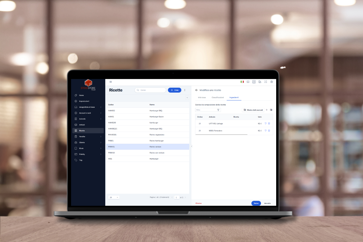 Gestione ricette in cloud_treebyte_stockstore
